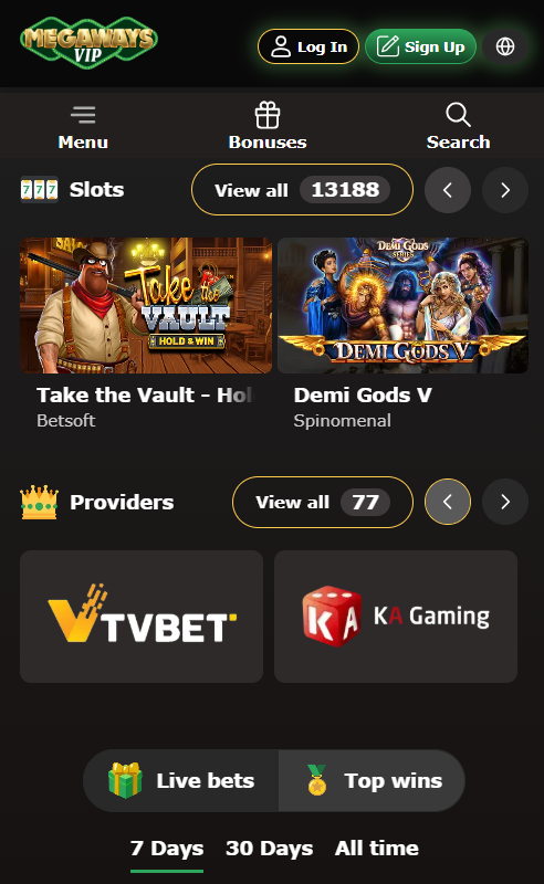 Megawaysvip Casino mobile